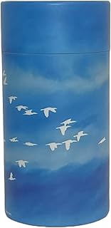 Scattering Tube, Biodegradable Cremation Urn for Ashes, Humans & Pets Sized Cremation Urn, 8'' x 4'' (Medium) (2), Blue (ST002)