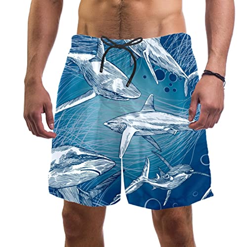 Maillots de bain pour hommes HadHfun : fini le short mouillé avec ce motif requin