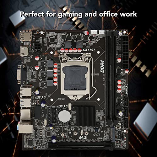 H110 Motherboard mATX - Supports LGA 1151 6th/7th/8th/9th Gen Processors, with Dual Channel DDR4, PCIe 3.0 X16, M.2 slot, HDMI, VGA, USB 3.0, USB 2.0, SATA 3.0 - Image 2