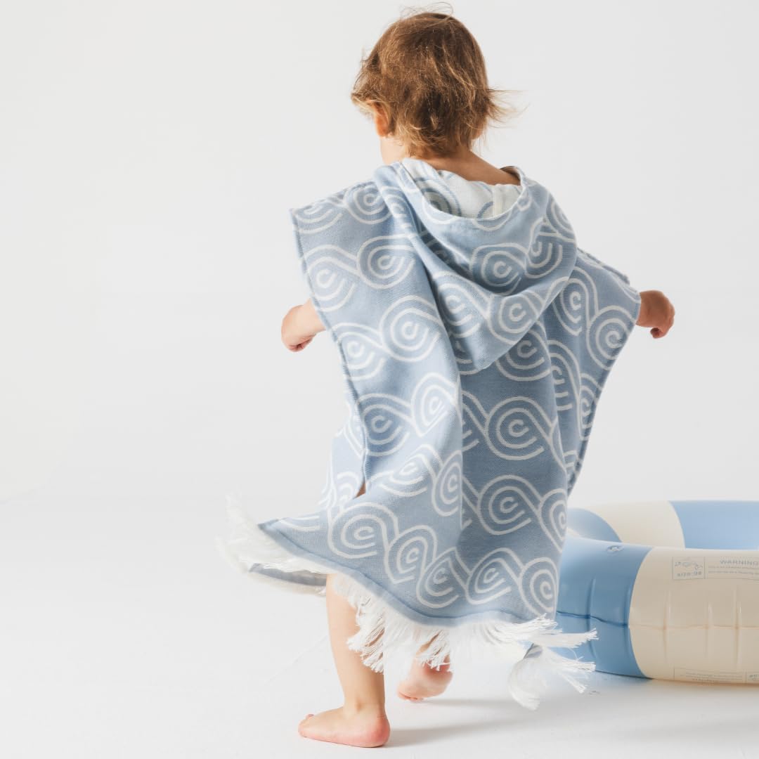 Kinder Badeponcho – SUMMER SEA – 70% Bambus-Viskose, 30% Baumwolle – Für Bad, Strand & Pool