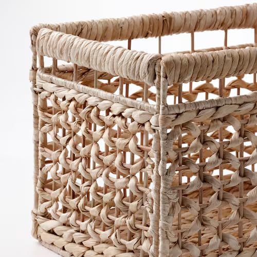 Set of 2 Rustic Banana Leaf Storage Basket – Perfect for Home Organization, Kitchen, Bathroom, Pantry - Natural Finish, 13.75 x 9.75 x 9.75 Inches