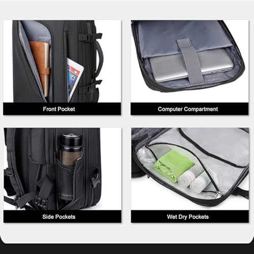 ASHATA Vacuum Travel Backpack with Pump, Large Travel Backpack, Expandable 36 to 55L, Dry Wet Separation Vacuum Compression Bag, for Business4