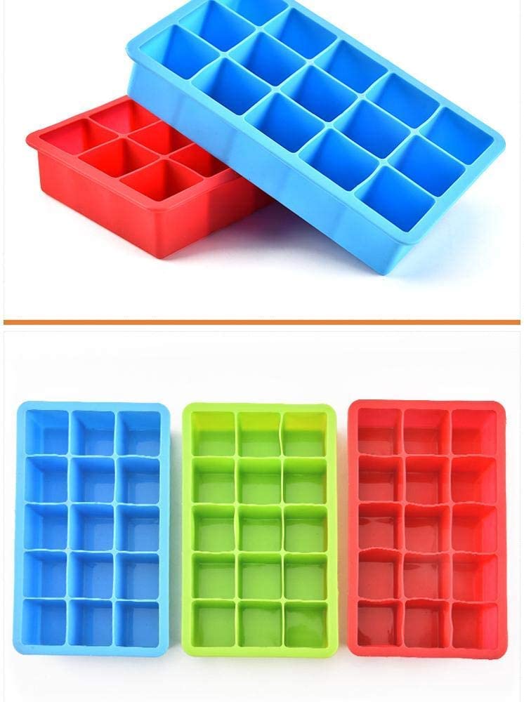Silicone Flexible Ice Cube Tray, Ice Cube Molds, Stackable Flexible, Multi Colour (15 Ice Cube Tray(1 Pack)) — Amazon image 8