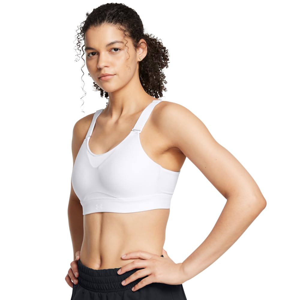Under Armour Womens Infinity High Impact Sports Bra, (101) White / / White, X-Small D-DD