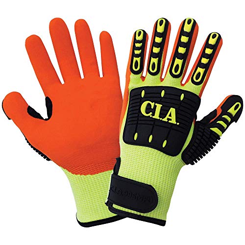 Global Glove CIA995MFV, Vise Gripster C.I.A High-Visibility Cut Resistant Gloves with Impact - X-Large - 12 Pairs of Gloves
