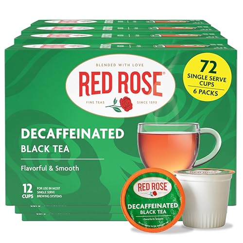 S Black Teas, 72 Single Serve Cups K-cup Pods For Keurig Coffee Maker, Naturally Decaffeinated