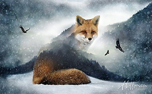 Fox Fabric Panel - Call of The Wild Digital Print - 27" x 44" - 100% Cotton Quilt Fabric