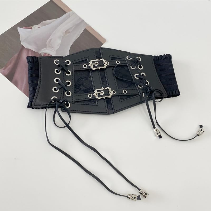 Wide Punk Gothic Waist Belt for Women For Shirts, Dresses, Jeans–Great Ideal Halloween Accessory Gift