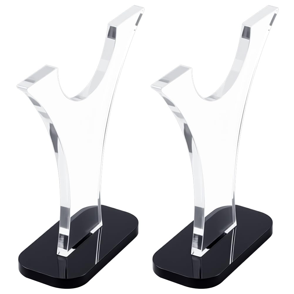 MAYJOYDIY 2 Sets Acrylic Sword Display Stand Black Base Collection Display Stands Assembled Lightsaber Stands Blade Scabbard Display Table Supports for Sword Collection Exhibit