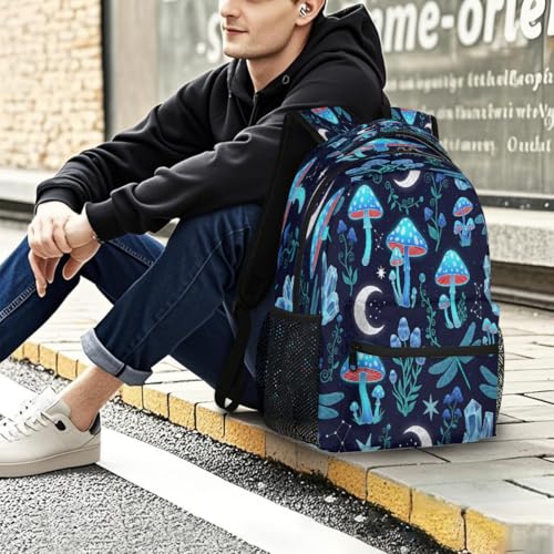 Mochila para laptop de 15.6 pulgadas ligera con estampado de hongo 7