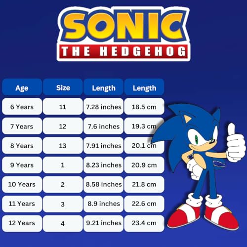 Image of Sonic The Hedgehog Boys Shoes Slipon Athletic Tennis Sneakers for Kids