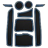 Asgohme Fit for Chevy Camaro 2016-2024 Accessories, Upgraded Custom Non-Slip Cup Holder Inserts, Center Console Liners, Door Pocket Pads, Interior Anti-Dust Liner Mats (9-PCS, Blue Trim)