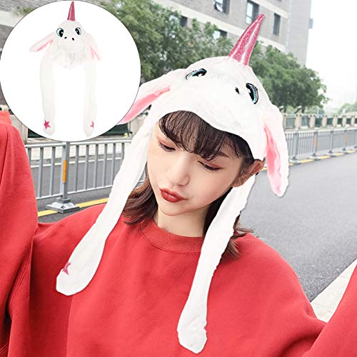 KESYOO Chapéu de Pelúcia Unicórnio Acender Led Orelhas Em Movimento Boné Protetor de Orelha de Anima