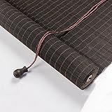 DSWZLQDXB Estor de bambú Sombreado 55% Persiana Enrollable de Bambú Negro Cortinas Estores Privacidad Paso Estrecho Protección Rollo bambú Ventanas (W65 x H170cm)