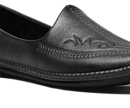 Image of LOUIS STITCH Men's Ethnic Slip On Embroided Mojaris | Stylish Nagra Juti for Men | Lightweight and Comfortable Stylish Embroided Jutis and Mojaris for Kurta Pajama | LSAXNGED