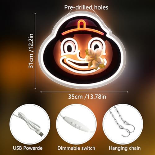 Image of Pugna Mascot Merch Neon Signs for Wall Decor University Mascot Neon Lights for Bedroom Led Signs Suitable for Dormitory Man Cave Christmas Gift