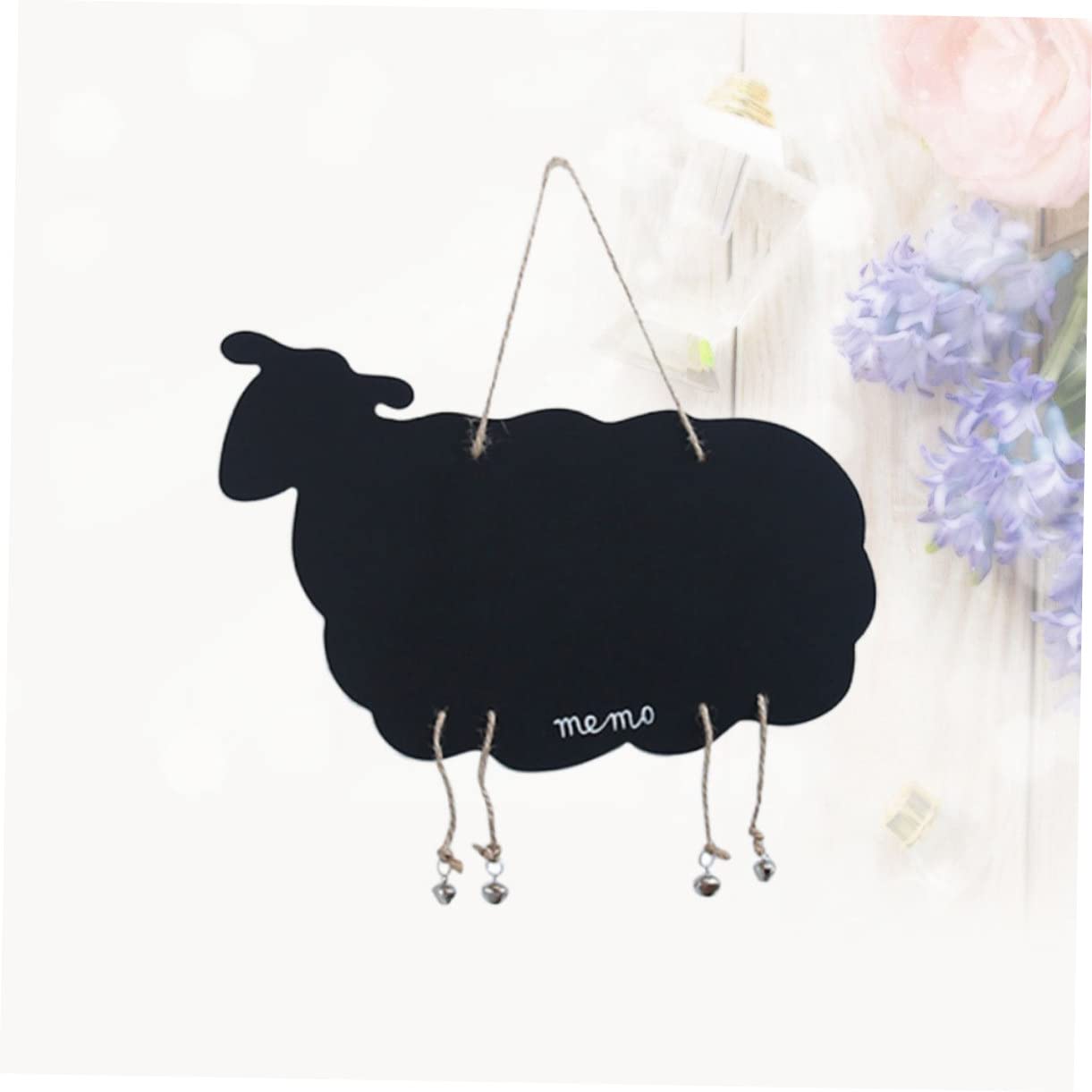 MUCKLILY Wooden Double Sided Blackboard Sign with Sheep Design Decorative Hanging Chalkboard for Home Decor Wall Ornament for Kitchen Office Parties and Special Occasions
