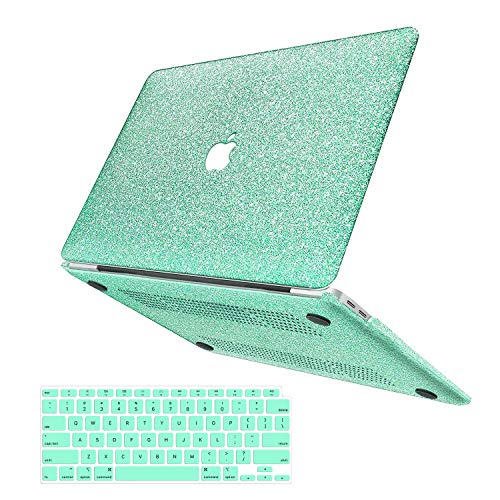Anban MacBook Air 13 Inch Case 2020 2019 2018 Release A2337 M1 A2179 A1932, Glitter Bling Smooth Protective Laptop Shell Cover with Keyboard Cover Compatible with MacBook Air 13 with Retina & Touch ID