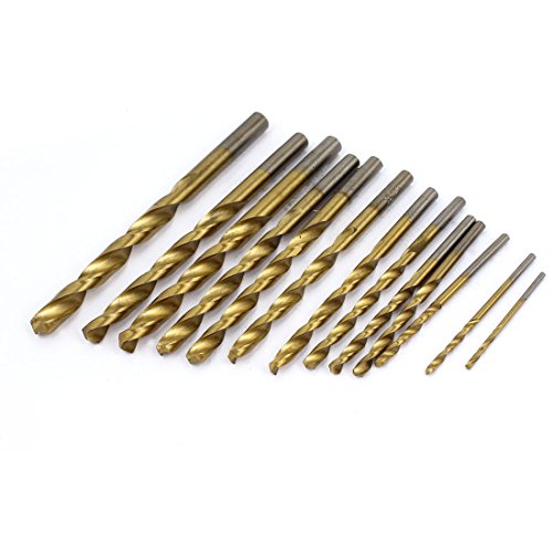 Aexit 13 Pcs 1.5mm-6.5mm Dia 2 Flute Straight drill hole Twist Drilling Bit Gold Tone for Wood Working (cdc33300ba1da1137bd007a9114290bb)