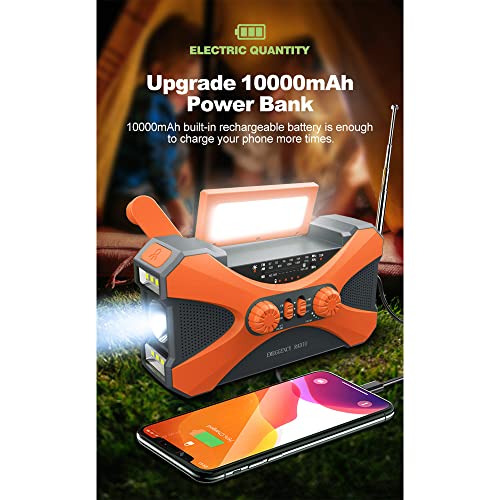 ShiFan Multifunctionele Radio Hand Crank Solar Crank Dynamo Aangedreven AM FM NOAA Weer Radio met 10000 mAh Power Bank voor Mobiele Telefoon - Image 4