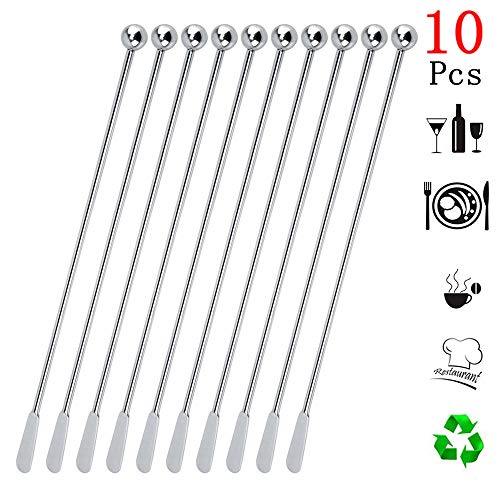 Yephets Stainless Steel Coffee Beverage Stirrers Stir Cocktail Drink Swizzle Stick with Small