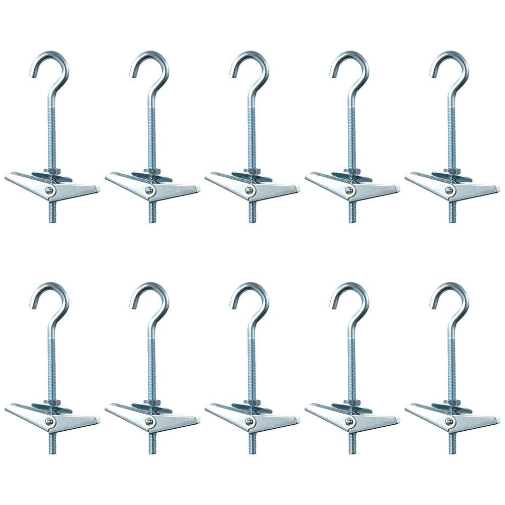 HOBBYIN 10pcs Ceiling Hooks for Hanging Plants, Silver White 90mm Finish Galvanized Steel Hangers Hooks Kit Plant Hanging Universal