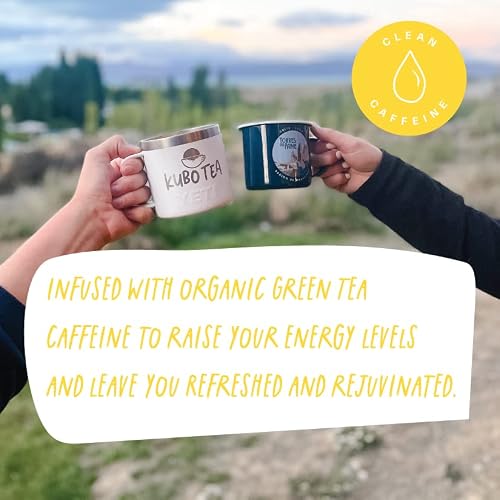 Kubo Tea, Organic High Energy, High Caffeine Blend, 20 Servings (155Mg Caffeine Each), Pyramid Tea Bags, Compostable & Biodgradable Packaging, Brew Hot Or Iced, Healthy Coffee Substitute- Lemon Mango Black Tea #TOP4