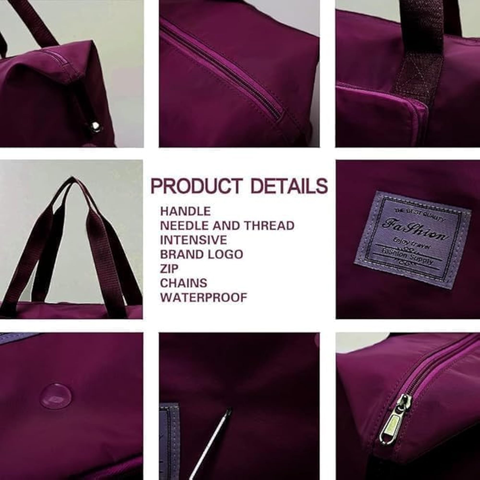 Fabric Large Capacity Travel Bag, Expandable Duffle