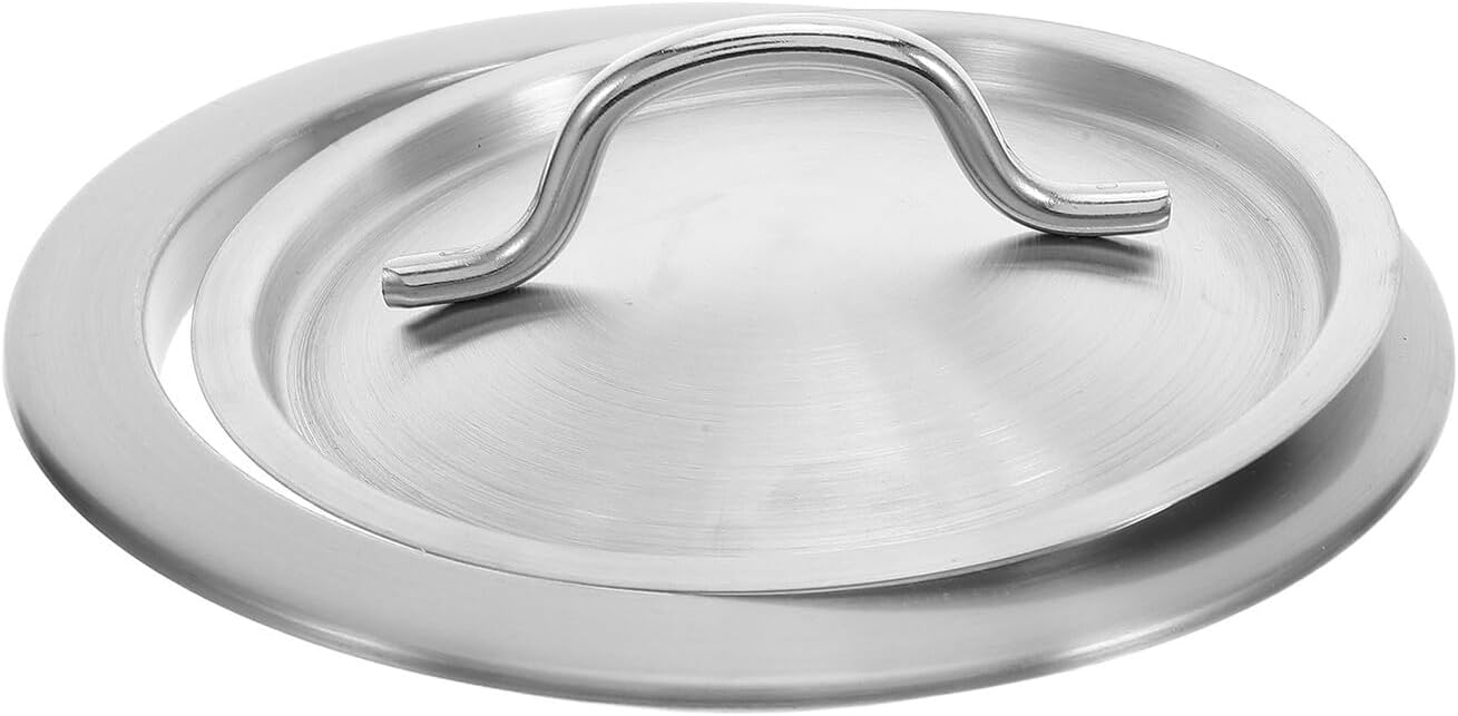 VALICLUD Built-in Countertop Trash Can Lid with Handle, Stainless Steel Embedded Garbage Bin Cover for Kitchen Sink Waste Chute, Cabinet-embedded Flap Lid for Home and Restaurant Use