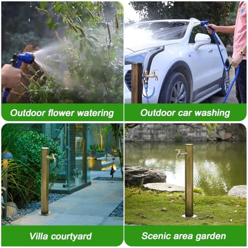 Supporto per tubo da giardino in acciaio inox, colonna d'acqua autoportante per esterni, anti-gelo, per cortile e fattoria, soluzione di irrigazione verticale