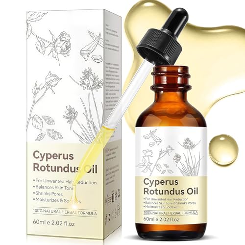 Premium Cyperus Rotundus Oil for Hair Removal, 100% Pure Natural Essential Oil, Anti-Hair Growth Treatment for Sensitive Skin, Smooth Skin Solution - 60ML Bottle