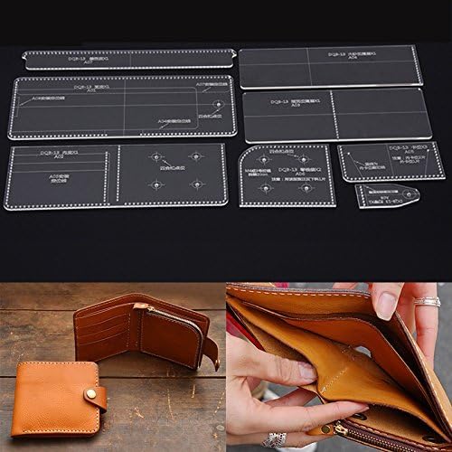 Short Wallet Acrylic Template Wallet Leather Pattern Acrylic Leather Pattern Leather Templates for Bags