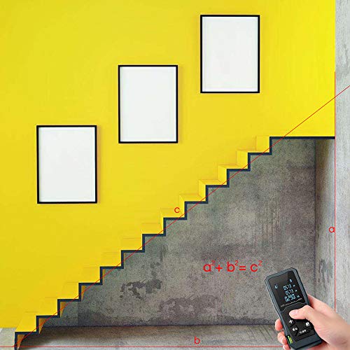 Digital Laser Distance Meter 197FT/ 60M,InLife Backlit LCD Laser Measure, Laser Measuring Device with Single-distance, Continuous, Area, Volume Measurement and Pythagorean Modes