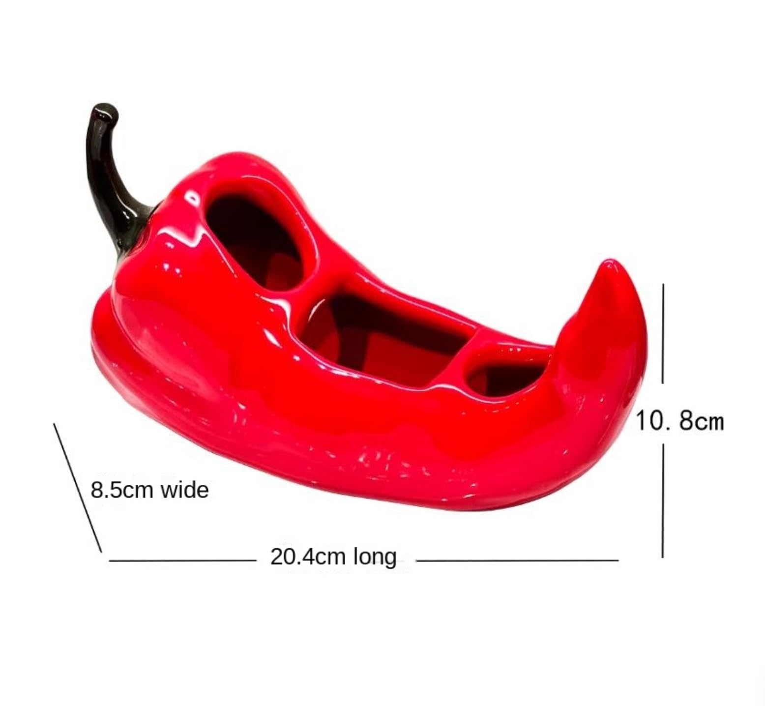Porta Spazzolino Decorazione, Portaspazzolino Da Appoggio A Forma Di Peperoncino For Vanità In Ceramica Bagno Multifunzione Moderno(Rot)