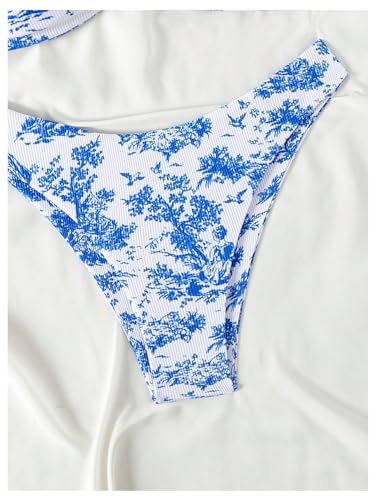 Women's 2 Piece Graphic High Cut Bikini Sets Twist Wireless Bathing Suit Summer Beach Swimsuit4