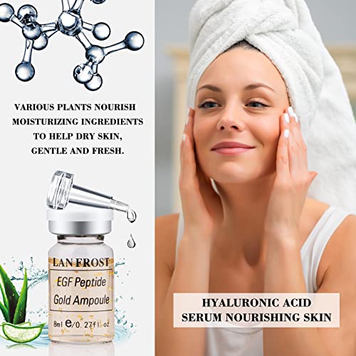 Bb Glow Starter Kit Hyaluronic Acid Ampoule Essence 0.27Oz 12 Vials Egf Peptide Gold Ampoule Serum Kit For Facial Der Skin Care Serum Bb Glow Skin Treatment Kit #TOP3