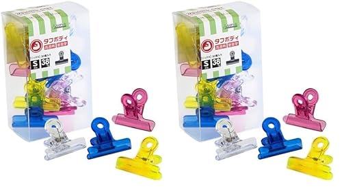 サンケーキコム 目玉クリップ 小 10個入 プラスチック製 挟口38mm PMDV-3MX 色込 (× 2)