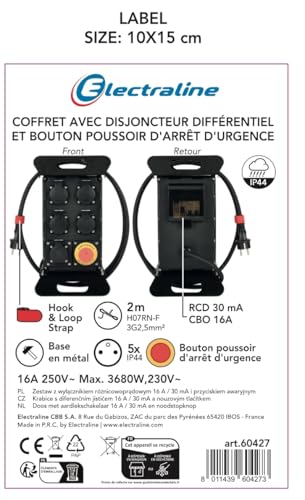 Coffret de chantier Electraline avec disjoncteur differentiel 30mA