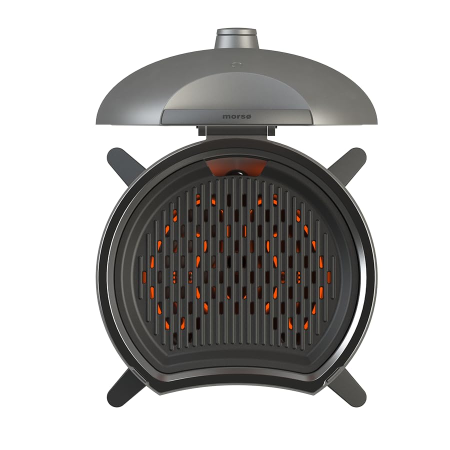 Morsø Forno EL Medio Elektrogrill – Grill elektrisch mit Grillrost aus Gusseisen, skandinavischer Lifestyle für Balkon, Terrasse und Garten, Anthrazit-Grau