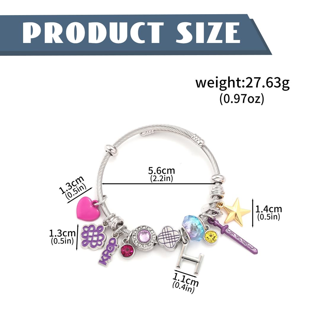 RGKY Pulsera K-pop Costume H_unters Ajustable,Pulsera Joyería Acero Inoxidable,Kpop Merchandise,Pulsera Unisex de Plata,Artículos para Fans de Kpop,Hun_trix Merch,Perfecto para los Fans de Kpop — view 2