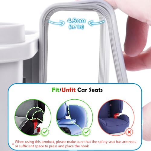 Image of Universal Kids Car Seat Snack Tray, 2 in 1 Cup Holder Snack Tray, Travel Tray for Toddlers Car Seat, Toddler Travel Essential Car Seat Accessories for Snacks, Toys, Books, Drink