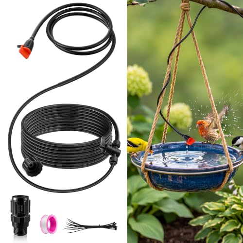 Saillong 36Ft Bird Bath Dripper Kit, Adjustable Outdoor Drip, No ...