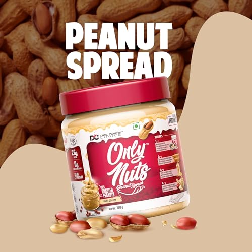 Image of DC Doctors Choice High Protein Peanut Butter, Only Nuts, Gluten-Free, Zero Trans Fat, Vegan, Unsweetened Creamy (750 g) (Pack of 1)