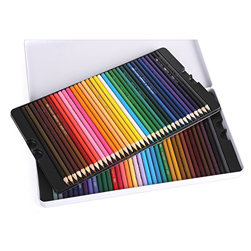 Buntstifte, weiche Wachsbasierte Kerne Aquarellstifte für Zeichnen, Kunst, Skizzieren, Schattieren & Färben, lebendige Künstlerstifte für Anfänger in Blechbox (72 Stück)