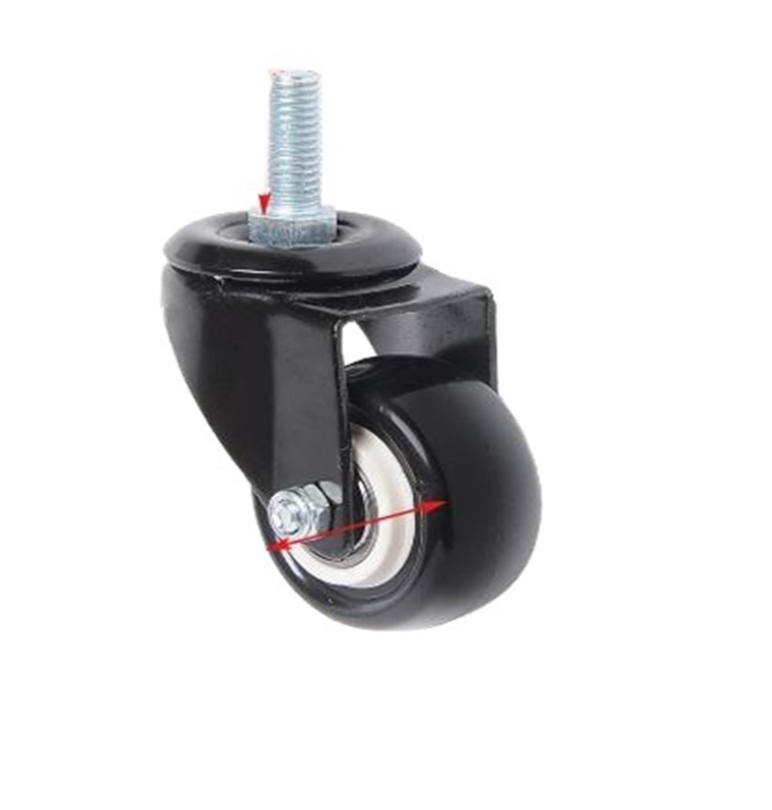 MXXDMOPD 4 Pieces/lot 1.5 inch Caster Brake PU Wheel Polyurethane Furniture Speaker Mute(1.5 Inch Screw Rod a)