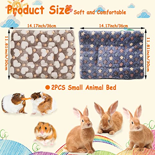 Kathson 2 Pcs Rabbit Bed Mat Guinea Pig Warm Bed Small Animal Plush Bed Winter Thick Fleece Sleep Pad For Bunny Hamster Squirrel Chinchilla Ferrets Hedgehog #TOP1
