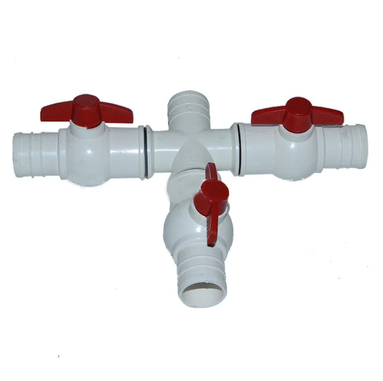 Accesorios for Conectores de tuberías de PE, válvula de Bola for Manguera de jardín, válvula de Globo de 4 vías for Manguera de riego, manija de 2 Pulgadas