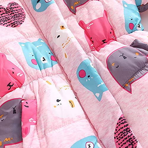 Big Kids Girls Winter Thick Warm Hooded Windproof Jacket Floral Village Down Coat 2-11 Years3