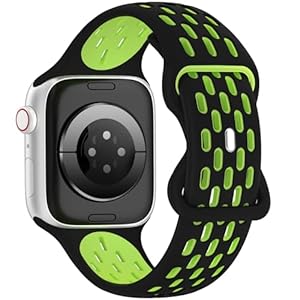 Sport Silicone Bands Compatible with Apple Watch Band 45mm 44mm 42mm 49mm 41mm 40mm 38mm, Breathable Soft Strap Replacement Wristband for iWatch Ultra 2 Series 9 8 7 SE 6 5 4 3 2 1 Men Women