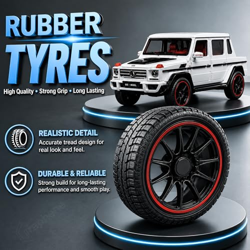 Image of GRAPHENE1:22 Scale Die Cast Metal Toy Car Alloy Pull Back Action Openable Doors White Friction Jeep Model Car Light Realistic Sound Miniature SUV Best Gift for Car Collectors 2+yrs Kids Boys Girls